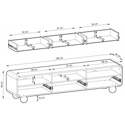 ALBI Szafka RTV 180 na okrągłych nóżkach w kaszmirowym kolorze - Zdjęcie 6