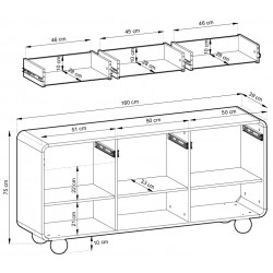 ALBI Komoda szeroka 160 w kolorze kaszmirowym na okrągłych nóżkach - Zdjęcie 6