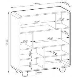 ALBI Regał niski w kolorze kaszmirowym na okrągłych nóżkach - Zdjęcie 6