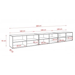 Szafka RTV LION 300 cm zamknięta pod telewizor - Zdjęcie 5