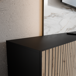 Szafka RTV CORAL 300 cm z lamelami zamknięta pod telewizor - Zdjęcie 5