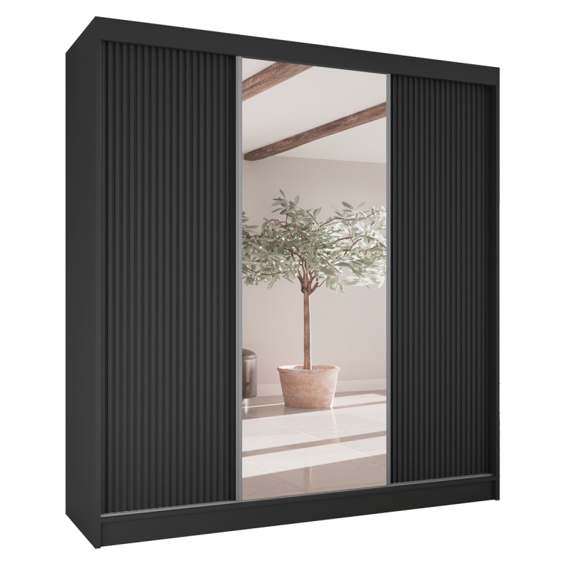 Przesuwna szafa z szufladami i lustrem V200 ryfle