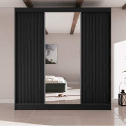 Przesuwna szafa z szufladami i lustrem V200 ryfle - Zdjęcie 2