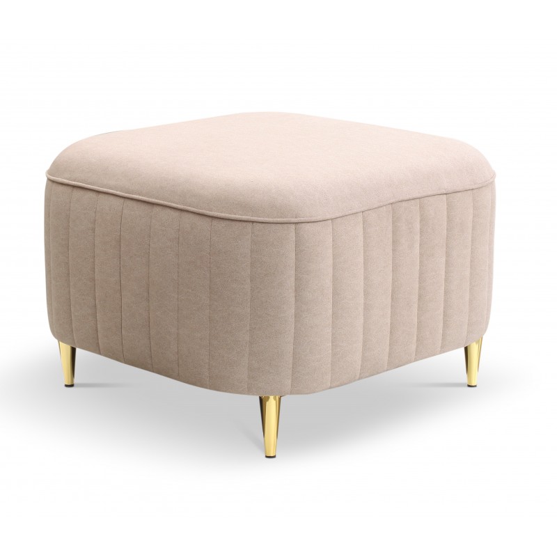 LOREN Pufa na złotych nóżkach obita tkaniną Castel