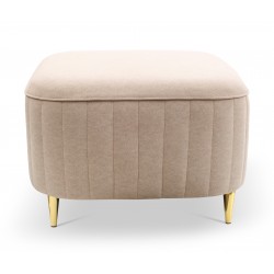 LOREN Pufa na złotych nóżkach obita tkaniną Castel - Zdjęcie 2