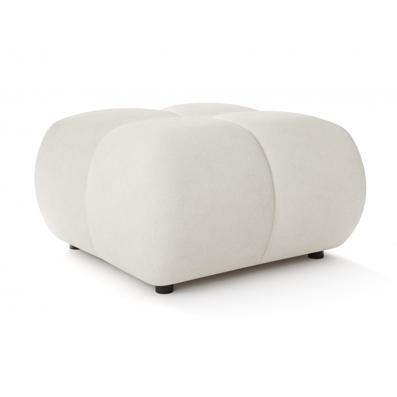 MILA Pufa obita tkaniną Perfect Harmony na czarnych niskich nóżkach