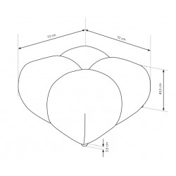 MILA Pufa obita tkaniną Perfect Harmony na czarnych niskich nóżkach - Zdjęcie 5