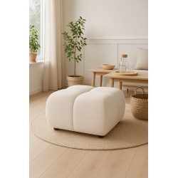 MILA Pufa obita tkaniną Perfect Harmony na czarnych niskich nóżkach - Zdjęcie 4