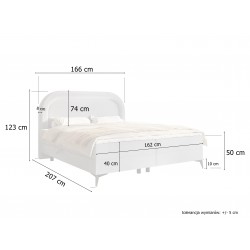 Łóżko kontynentalne ROSSINI 160x200 z materacem - Zdjęcie 4