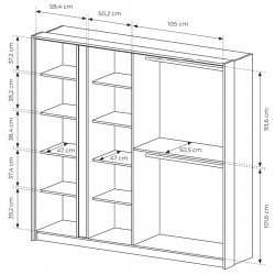 DASTIN Pojemna Szafa 220 beżowa z lustrem na drzwiach - Zdjęcie 6