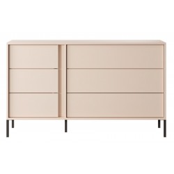 DASTIN Komoda 6S beżowa na wysokich nóżkach