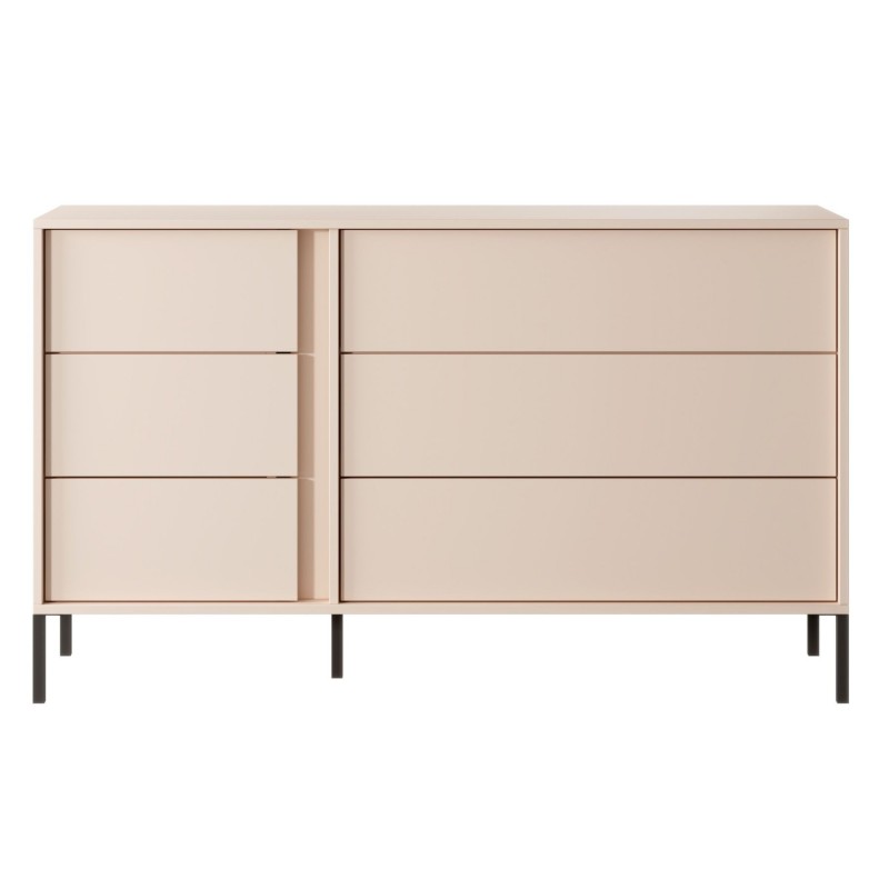 DASTIN Komoda 6S beżowa na wysokich nóżkach