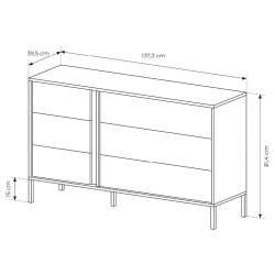 DASTIN Komoda 6S beżowa na wysokich nóżkach - Zdjęcie 6