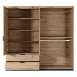 ALLI Szafa 220 z lustrem i lamelami - Zdjęcie 2