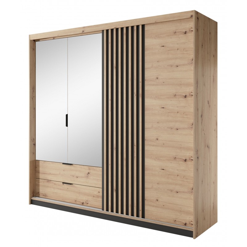 ALLI Szafa 220 z lustrem i lamelami