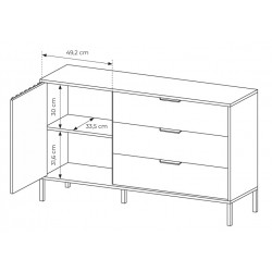 ALLI Komoda 138 z lamelami na wysokich czarnych nóżkach - Zdjęcie 6