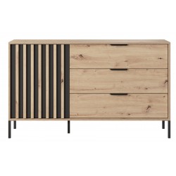 ALLI Komoda 138 z lamelami na wysokich czarnych nóżkach - Zdjęcie 4