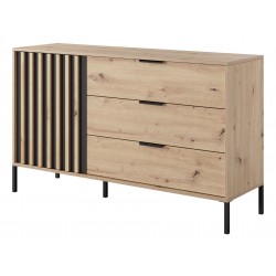 ALLI Komoda 138 z lamelami na wysokich czarnych nóżkach