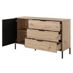 ALLI Komoda 138 z lamelami na wysokich czarnych nóżkach - Zdjęcie 3