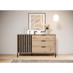 ALLI Komoda 138 z lamelami na wysokich czarnych nóżkach - Zdjęcie 2