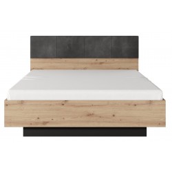 ALLI Łóżko sypialniane 160 z pojemnikiem na pościel i tapicerowanym zagłowiem - Zdjęcie 2