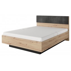 ALLI Łóżko sypialniane 160 z pojemnikiem na pościel i tapicerowanym zagłowiem