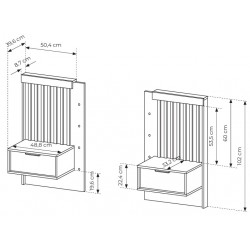 ALLI Stoliki nocne z zabudową z lamelami - Zdjęcie 6