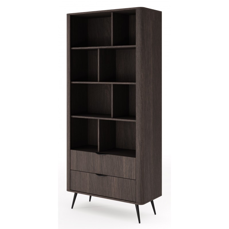 ERIS Regał częściowo zamknięty z szufladami i półkami na metalowych nóżkach