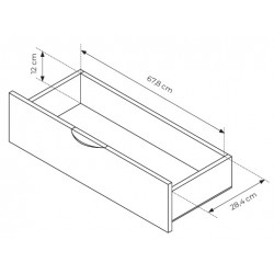 ERIS Regał częściowo zamknięty z szufladami i półkami na metalowych nóżkach - Zdjęcie 8