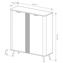 ERIS Komoda Wysoka 2D na wysokich nóżkach - Zdjęcie 8