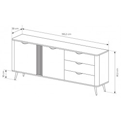 ERIS Komoda 195 2D3S na wysokich nóżkach - Zdjęcie 7