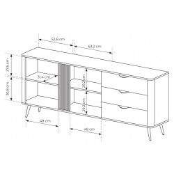 ERIS Komoda 195 2D3S na wysokich nóżkach - Zdjęcie 9