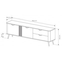 ERIS Szafka RTV 195 2D2S na wysokich nóżkach - Zdjęcie 8