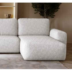 ILO Nowoczesny Narożnik w kształcie U z pojemnikiem na pościel i funkcja spania Boucle - Zdjęcie 3