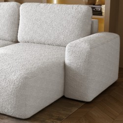 ILO Nowoczesny Narożnik L z funkcją spania i pojemnikiem na pościel tkanina Boucle - Zdjęcie 3