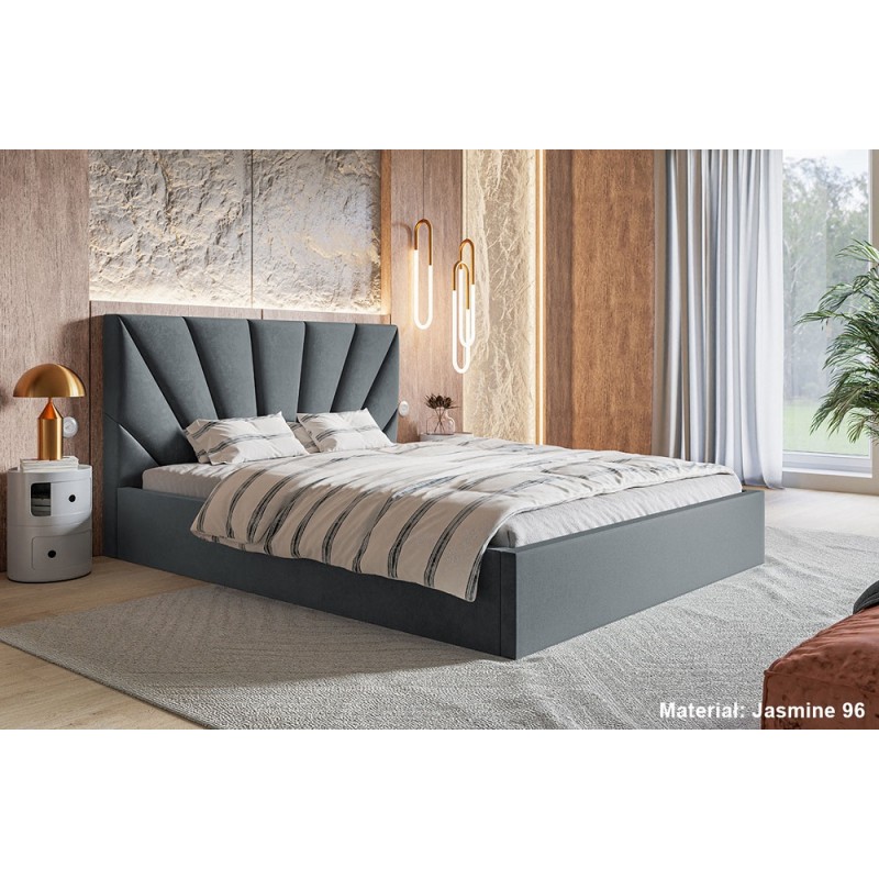 Łóżko tapicerowane 180x200 szare SIM 3