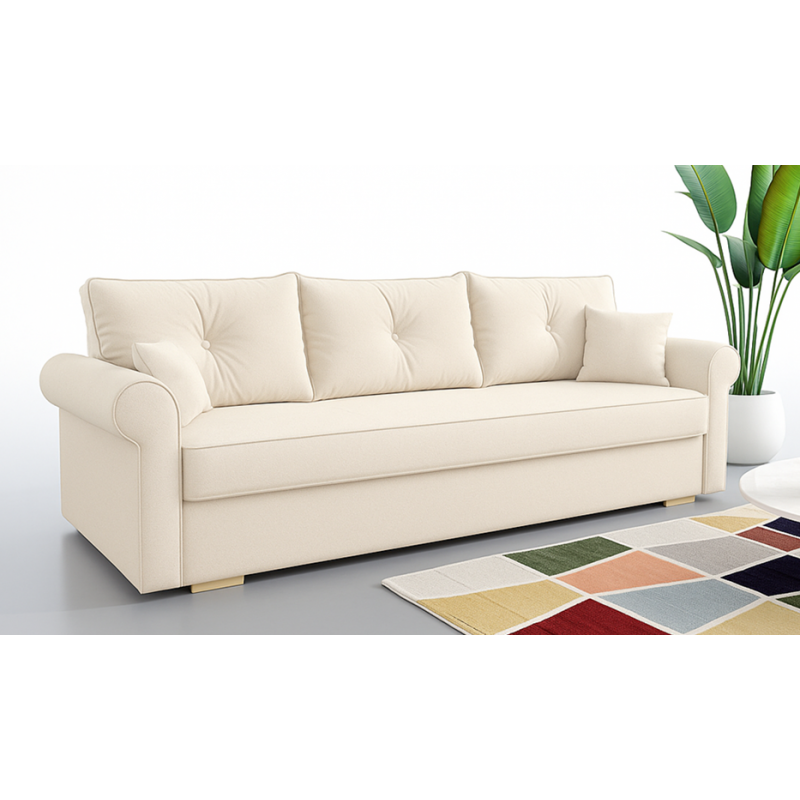 TOP Kanapa beżowa z funkcją spania SZYBKI TERMIN DOSTAWY