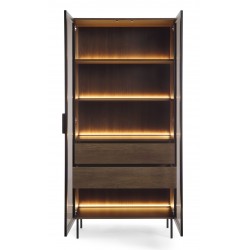 LUMIN Witryna Wysoka 2D2S+LED do salonu Dąb Dunin - Zdjęcie 4