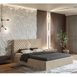 Łóżko tapicerowane OLDO 2 do sypialni z pojemnikiem - Zdjęcie 2