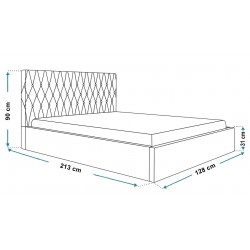 Łóżko tapicerowane OLDO 3 z pojemnikiem na pościel - Zdjęcie 8