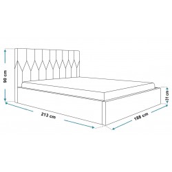 Łóżko tapicerowane OLDO 9 do sypialni, z pojemnikiem - Zdjęcie 7