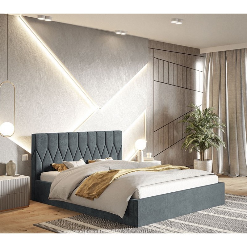 Łóżko tapicerowane OLDO 9 do sypialni, z pojemnikiem