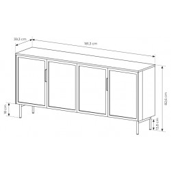 LUMIN Komoda przeszklona, podświetlana Kaszmirowa 4D + LED - Zdjęcie 5