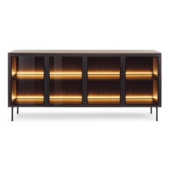 LUMIN Komoda przeszklona 4D + LED, podświetlana Dąb Dunin - Zdjęcie 3