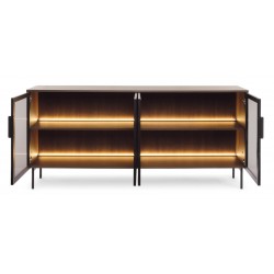 LUMIN Komoda przeszklona 4D + LED, podświetlana Dąb Dunin - Zdjęcie 4