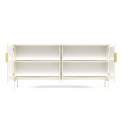 LUMIN Komoda przeszklona, podświetlana Kaszmirowa 4D + LED - Zdjęcie 3