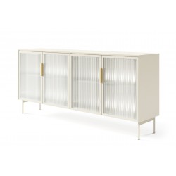 LUMIN Komoda przeszklona, podświetlana Kaszmirowa 4D + LED