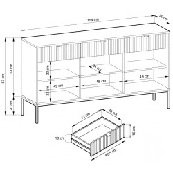 NEW komoda do salonu KSZ154 kaszmirowa - Zdjęcie 5