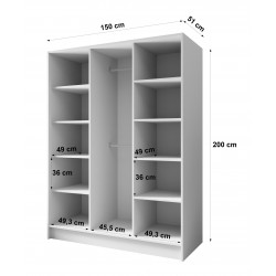 ALA Szafa gładka 150, bez lustra i bez uchwytów - Zdjęcie 6