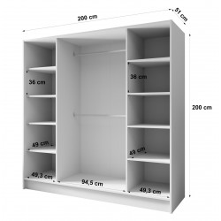 ALA Szafa gładka 200 bez lustra i bez uchwytów - Zdjęcie 7